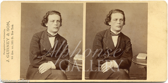 Anton Rubinstein, Russian composer and pianist - stereoview by J Gurney & Son 1872