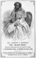 Etching of Elizabeth T Greenfield "The Black Swan" - from a daguerreotype by Jeremiah Gurney.
