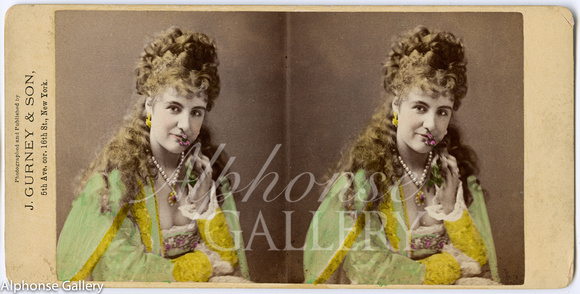 J Gurney & Son Stereoview of Actress Adelaide Neilson 1848-1880