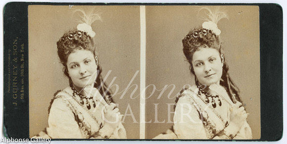 J Gurney & Son Stereoview of Minnie Conway 1854-1896