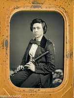 Jeremiah Gurney Quarter Plate Daguerreotype Wm. F with Boxwood Flute