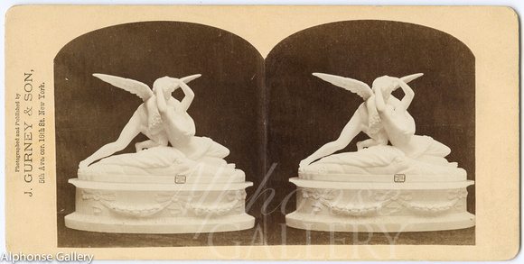 J Gurney & Son Stereoview of Psyche & Cupid