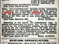 Gurney & Son Partnership Dissolved March 1874