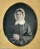 J Gurney 4th Plate Daguerreotype of Quaker Woman with Blue Eyes