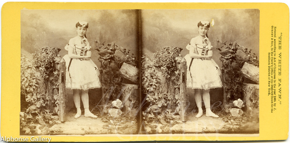 Ballet dancer in The White Fawn, 1868 Stereoview by J Gurney & Son