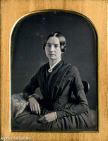 J Gurney 4th Plate Daguerreotype Woman in Ebenezer Larwill Case 1849