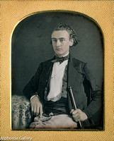 J Gurney 4th Plate Daguerreotype - Young man with slicked back hair