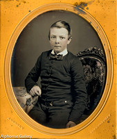 J Gurney 6th Plate Daguerreotype of Boy in Chair