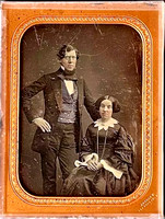 Half Plate- J Gurney Daguerreotype couple, man standing