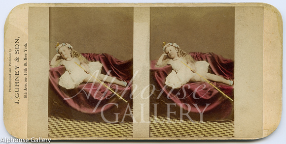 J Gurney & Son Stereoview of child actress Little Belle from Mary Little Fairy